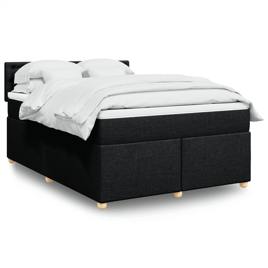 Boxspringbett mit Matratze Schwarz 140×190 cm Stoff