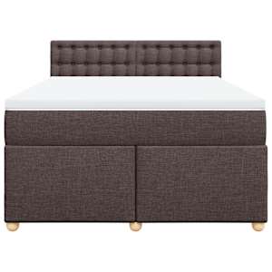 Box spring postel s matrací tmavě hnědá 140x190 cm textil - obrázek 6