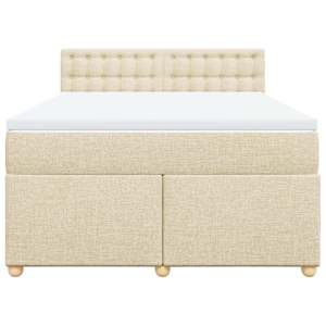 Box spring postel s matrací krémová 140x190 cm textil - obrázek 6