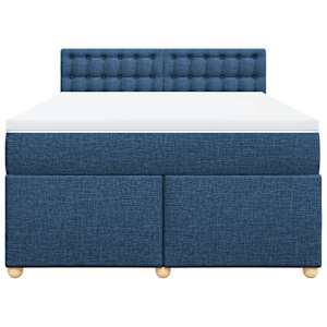 Box spring postel s matrací modrá 140x190 cm textil - obrázek 6