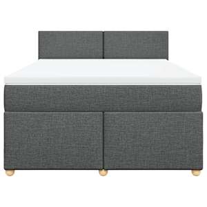 Box spring postel s matrací tmavě šedá 140x200 cm textil - obrázek 6