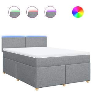 Box spring postel s matrací světle šedá 160 x 200 cm textil - obrázek 2