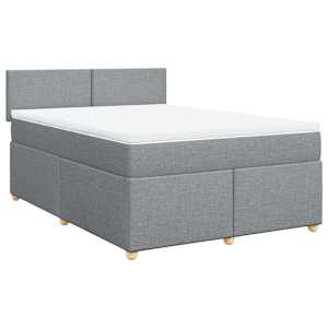 Box spring postel s matrací světle šedá 160 x 200 cm textil - obrázek 3