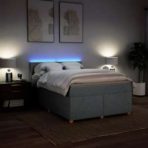 Box spring postel s matrací světle šedá 160 x 200 cm textil - obrázek 5