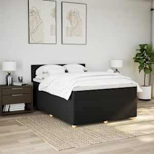 Box spring postel s matrací černá 160x200 cm textil - obrázek 4