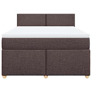 Box spring postel s matrací tmavě hnědá 160x200 cm textil - obrázek 6