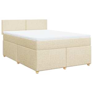 Box spring postel s matrací krémová 160x200 cm textil - obrázek 3