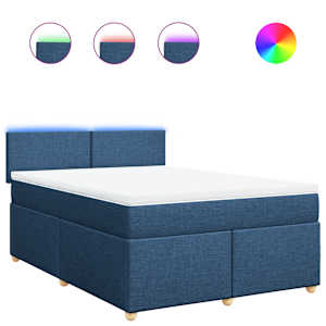 Box spring postel s matrací modrá 160x200 cm textil - obrázek 2