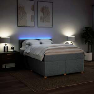 Box spring postel s matrací světle šedá 160 x 200 cm textil - obrázek 5