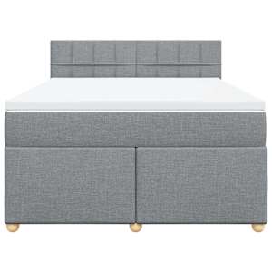 Box spring postel s matrací světle šedá 160 x 200 cm textil - obrázek 6