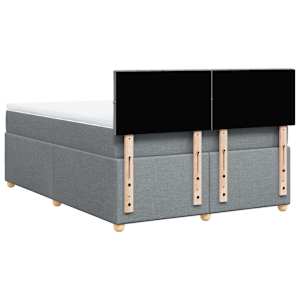 Box spring postel s matrací světle šedá 160 x 200 cm textil - obrázek 8