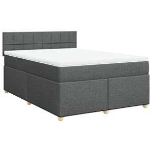 Box spring postel s matrací tmavě šedá 160x200 cm textil - obrázek 3