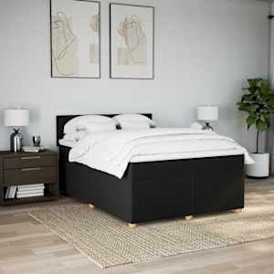 Box spring postel s matrací černá 160x200 cm textil - obrázek 4