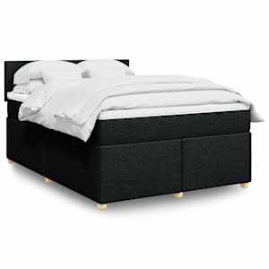 Box spring postel s matrací černá 160x200 cm textil - obrázek 1