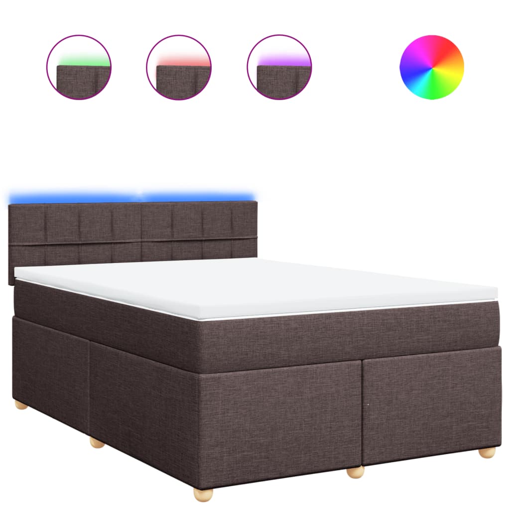 vidaXL Box spring postel s matrací tmavě hnědá 160x200 cm textil