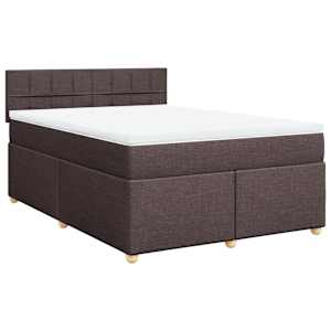 Box spring postel s matrací tmavě hnědá 160x200 cm textil - obrázek 3