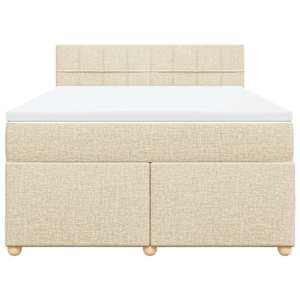 Box spring postel s matrací krémová 160x200 cm textil - obrázek 6