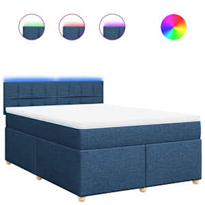 Box spring postel s matrací modrá 160x200 cm textil - obrázek 2