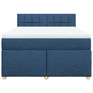 Box spring postel s matrací modrá 160x200 cm textil - obrázek 6
