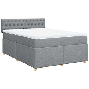 Box spring postel s matrací světle šedá 160 x 200 cm textil - obrázek 3