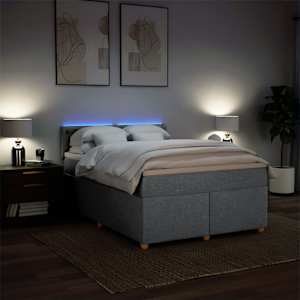 Box spring postel s matrací světle šedá 160 x 200 cm textil - obrázek 5