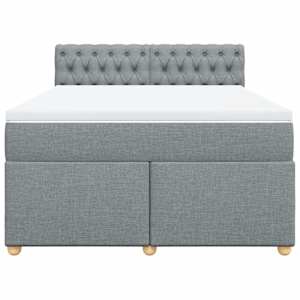 Box spring postel s matrací světle šedá 160 x 200 cm textil - obrázek 6