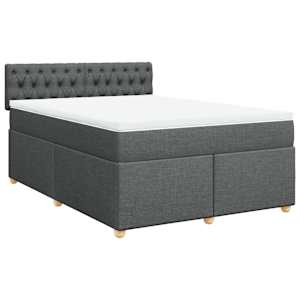 Box spring postel s matrací tmavě šedá 160x200 cm textil - obrázek 3