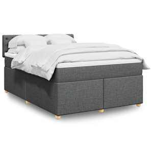 Box spring postel s matrací tmavě šedá 160x200 cm textil - obrázek 1