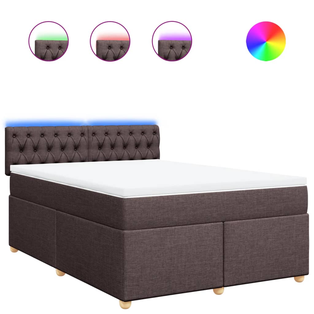 vidaXL Box spring postel s matrací tmavě hnědá 160x200 cm textil