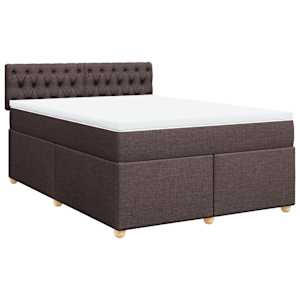 Box spring postel s matrací tmavě hnědá 160x200 cm textil - obrázek 3