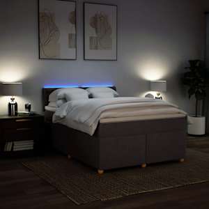 Box spring postel s matrací tmavě hnědá 160x200 cm textil - obrázek 5