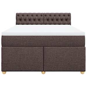 Box spring postel s matrací tmavě hnědá 160x200 cm textil - obrázek 6
