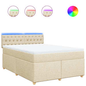 Box spring postel s matrací krémová 160x200 cm textil - obrázek 2
