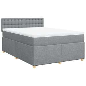 Box spring postel s matrací světle šedá 160 x 200 cm textil - obrázek 3