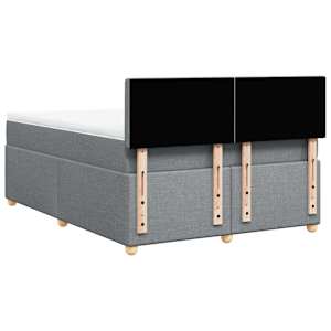 Box spring postel s matrací světle šedá 160 x 200 cm textil - obrázek 8