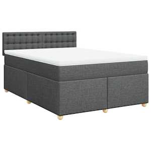 Box spring postel s matrací tmavě šedá 160x200 cm textil - obrázek 3