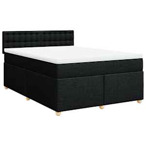 Box spring postel s matrací černá 160x200 cm textil - obrázek 3
