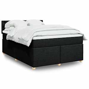 Box spring postel s matrací černá 160x200 cm textil - obrázek 1