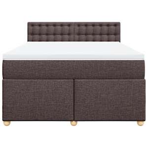 Box spring postel s matrací tmavě hnědá 160x200 cm textil - obrázek 6