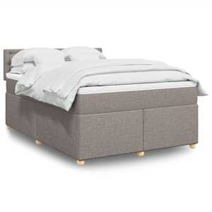 Box spring postel s matrací taupe 160x200 cm textil - obrázek 1