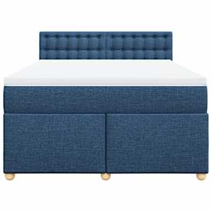 Box spring postel s matrací modrá 160x200 cm textil - obrázek 6