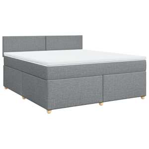 Box spring postel s matrací světle šedá 180 x 200 cm textil - obrázek 3