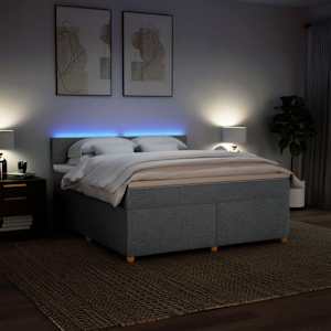 Box spring postel s matrací světle šedá 180 x 200 cm textil - obrázek 5