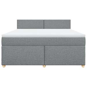 Box spring postel s matrací světle šedá 180 x 200 cm textil - obrázek 6
