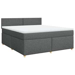 Box spring postel s matrací tmavě šedá 180x200 cm textil - obrázek 3