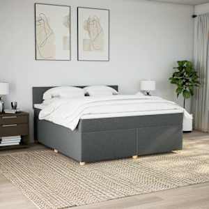 Box spring postel s matrací tmavě šedá 180x200 cm textil - obrázek 4