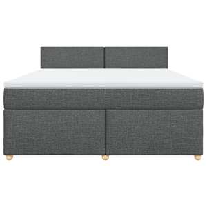 Box spring postel s matrací tmavě šedá 180x200 cm textil - obrázek 6