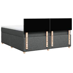 Box spring postel s matrací tmavě šedá 180x200 cm textil - obrázek 8