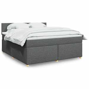 Box spring postel s matrací tmavě šedá 180x200 cm textil