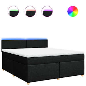 Box spring postel s matrací černá 180x200 cm textil - obrázek 2